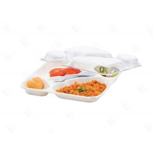 Plateau repas 5 compartiments avec couvercle